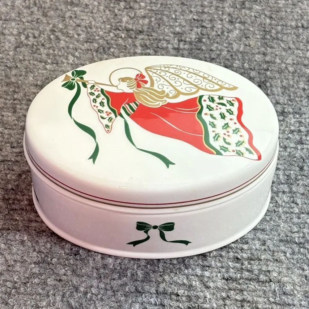 Vintage Christopher Stuart Angel Song Y1511 Trinket Box Bone China Christmas 90s